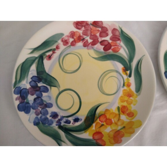 Set Of 2 Gail Pittman 7 1/2" Garden View Salad Dessert Plates Hand Painted 1999 - Picture 11 of 16